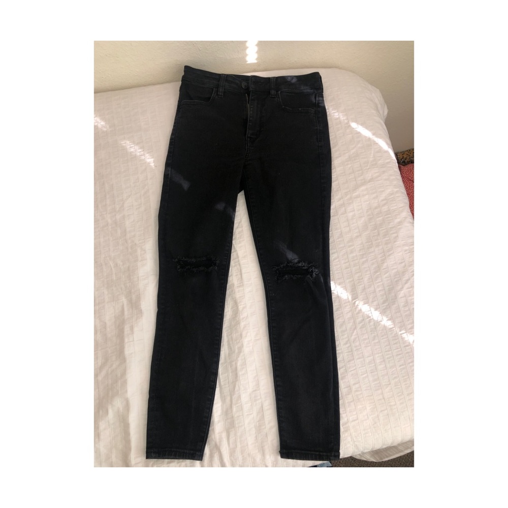 American Eagle high rise black skinny jeans